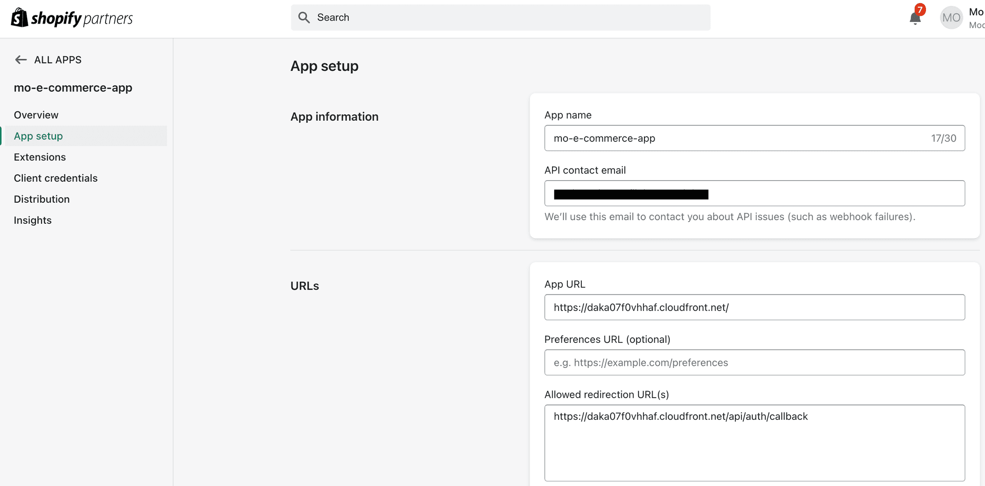 App Setup Page