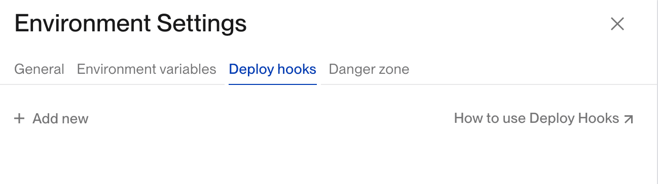 Deploy Hooks tab in dashboard