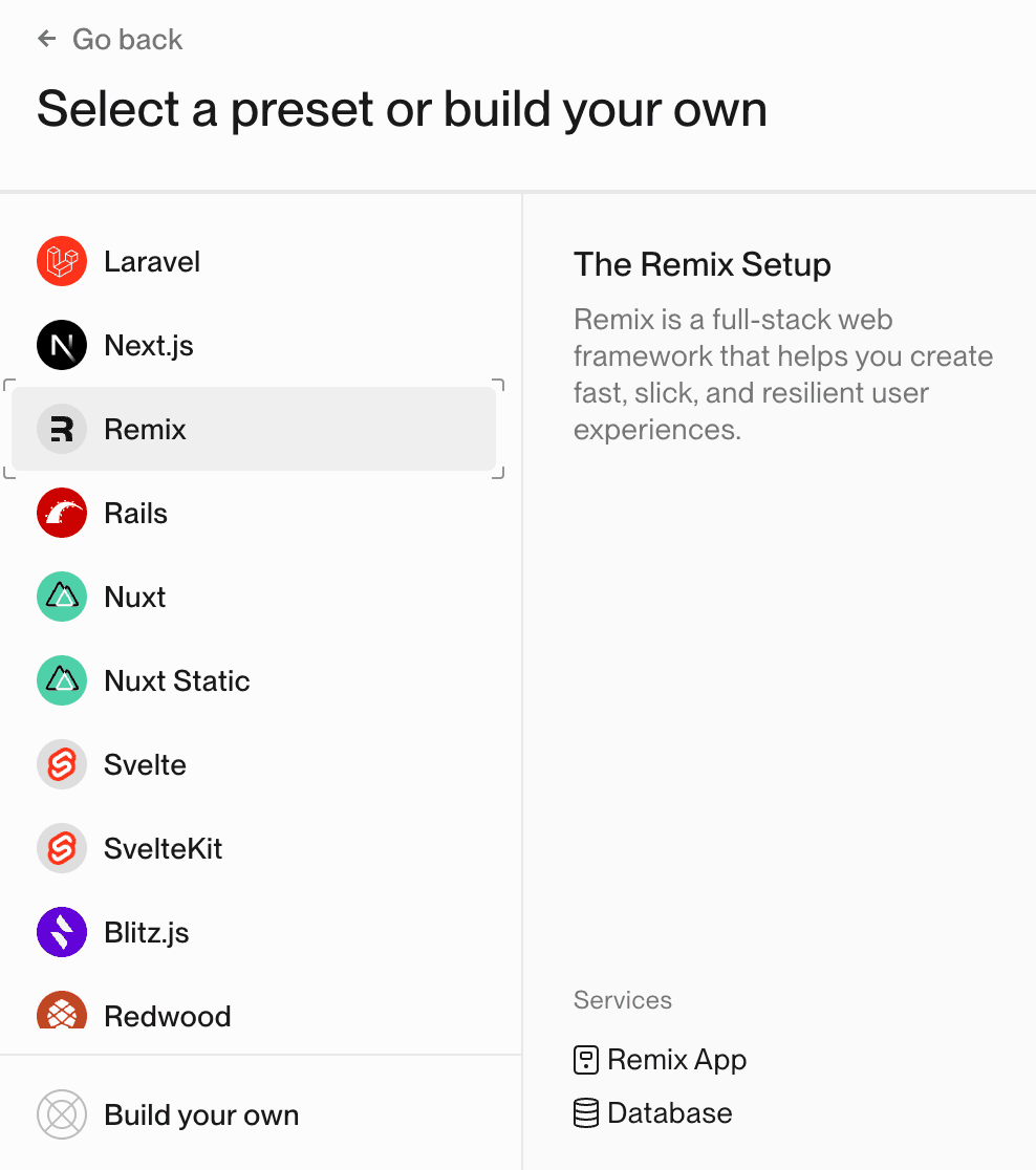 Selecting the Remix Preset in the Dashboard