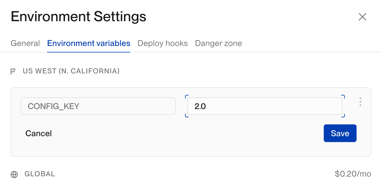 Changing the CONFIG_KEY environment variable