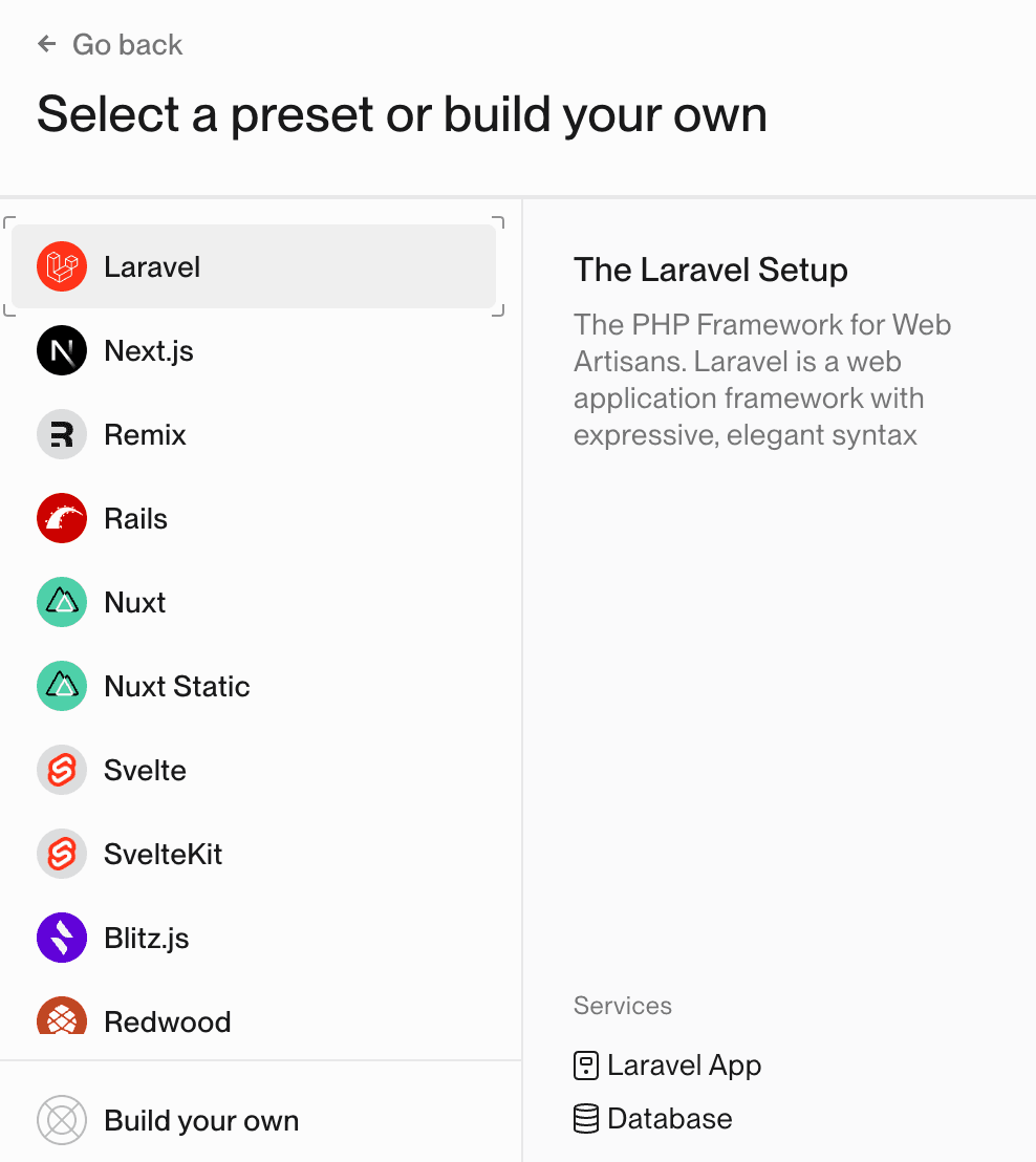 Select a Preset dialog box in Flightcontrol