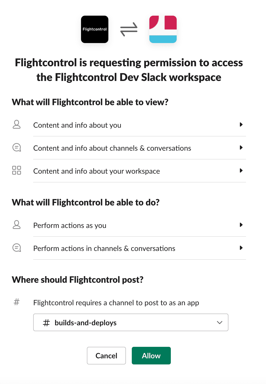 Slack Channel Selection