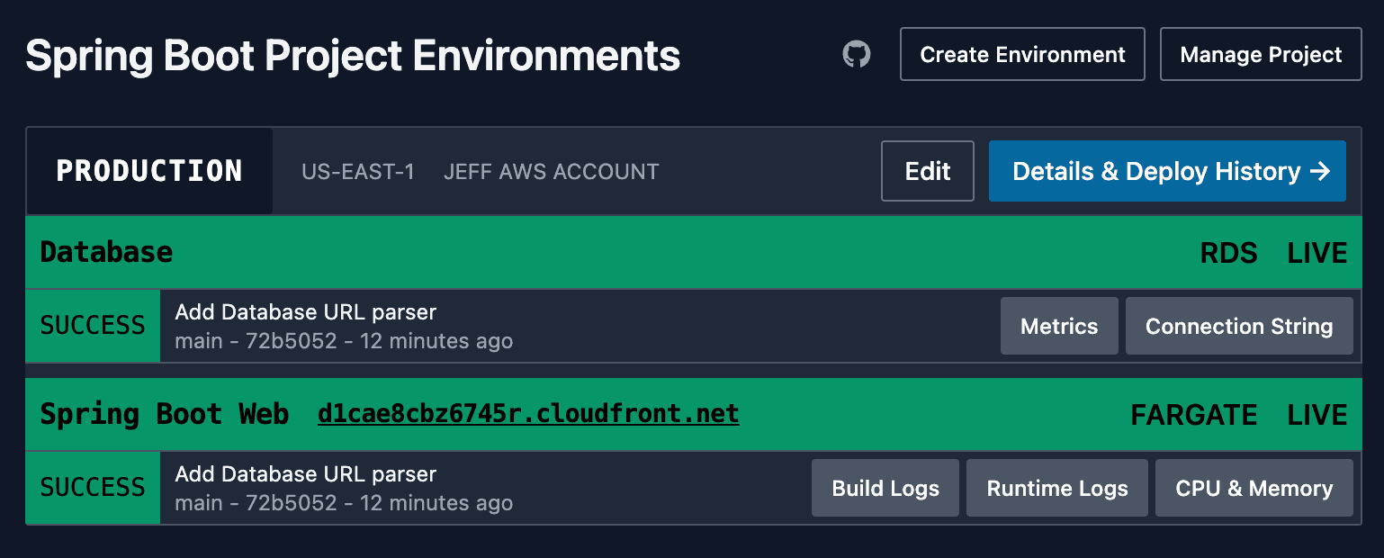 Successful Spring Boot Deployment on Flightcontrol