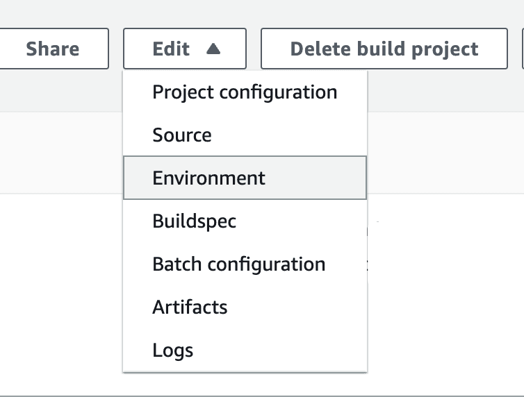 Editing Environment on AWS Console