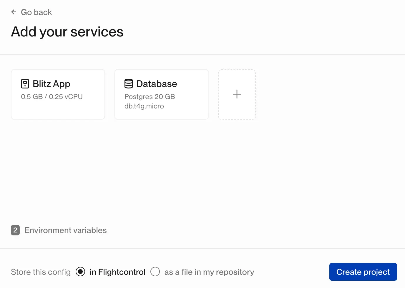 Flightcontrol Dashboard - Config Type