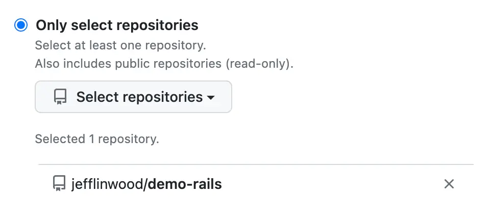 Showing a specific repository to use with Flightcontrol Ops