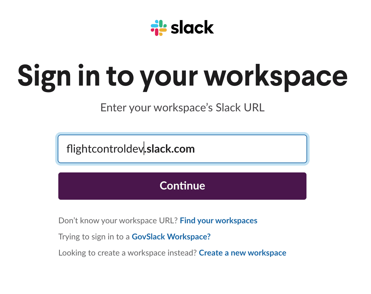 Slack Workspace Selection