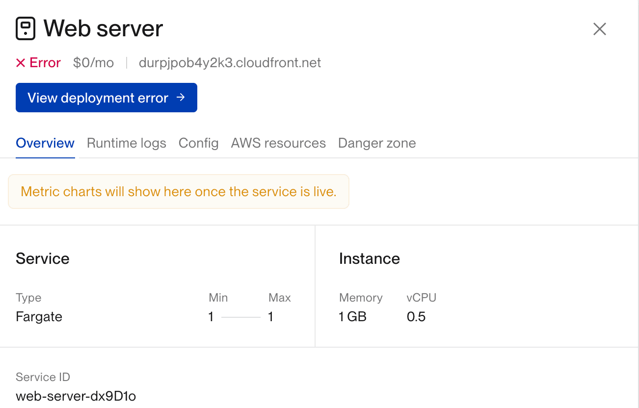 Showing button that displays the Deploy Logs