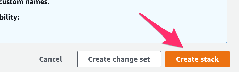 Create Stack button